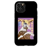 Carcasa para iPhone 11 Pro Retro Otaku Vaporwave Kanji Michelangelo Japón Wave café