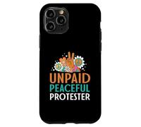 Carcasa para iPhone 11 Pro Retro Peace Sign Flowers Groovy Unpaid Peaceful Protester