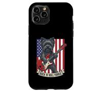 Carcasa para iPhone 11 Pro Rock N Roll Yorkie Dog Playing Guitar USA Flag Puppy