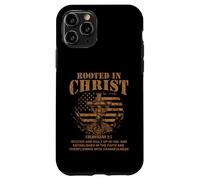 Carcasa para iPhone 11 Pro Rooted in Christ Shirt Christian Shirt for Men Cross Shirt