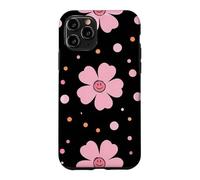 Carcasa para iPhone 11 Pro Rosa Happy Flower Ditsy Black Flowers Floral