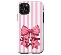Carcasa para iPhone 11 Pro Rosa Rubor, Lazo a Rayas, Pastel, superlinda, la Mejor mamá de la Historia