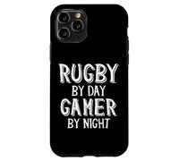 Carcasa para iPhone 11 Pro Rugby Player by Day Gamer by Night Gaming Rugby Video Games