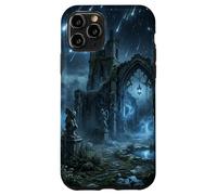 Carcasa para iPhone 11 Pro Ruinas góticas, Lluvia de meteoritos, diseño de fantasía Celestial