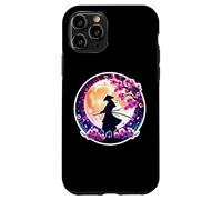 Carcasa para iPhone 11 Pro Samurai Silueta Luz De La Luna Cerezo Flores Japonés Ninja