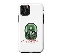 Carcasa para iPhone 11 Pro Santa Muerte Green Justice Scythe Globe Folk Saint Rose