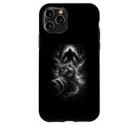 Carcasa para iPhone 11 Pro Selfie de Gato Aterrador del Bosque de Bigfoot en la Noche de TER