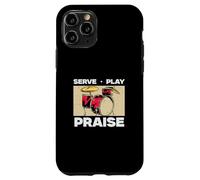 Carcasa para iPhone 11 Pro Serve Play Alabanza para Músicos Cristianos Adorar Bateristas