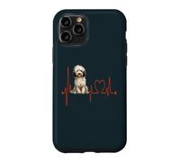 Carcasa para iPhone 11 Pro Sheepadoodle Dog Heartbeat ECG Mis Perros Son mis Cardio