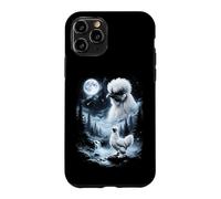 Carcasa para iPhone 11 Pro Silkie Chicken Aullando en Moon 90's Retro
