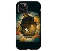 Carcasa para iPhone 11 Pro Skeleton Reading Nook Floral Librarian Bookshelf Cozy Flower