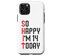 Carcasa para iPhone 11 Pro So Happy I'm 14 Today Funny 14th Birthday Chistes 14 Cumpleaños