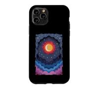 Carcasa para iPhone 11 Pro Sol Luna Estrellas Noche Nubes Suave Celestial Cosmos Cielo