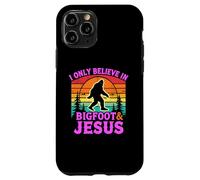 Carcasa para iPhone 11 Pro Solo Creo en el Divertido Dios Retro de Bigfoot y Jesús, Sasquatch