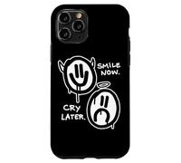 Carcasa para iPhone 11 Pro Sonríe Ahora Llora Más Tarde Ángel Diablo Triste Caras Felices Graffiti