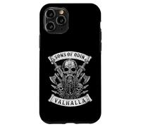 Carcasa para iPhone 11 Pro Sons of Odin- Valhalla Vikings Skull Black and White -