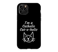 Carcasa para iPhone 11 Pro Soy un católico católico Gracioso Cristiano Juegos de Palabras Arte felino
