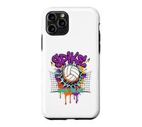 Carcasa para iPhone 11 Pro Spike Break The Net Voleibol Jugador Graffiti Art