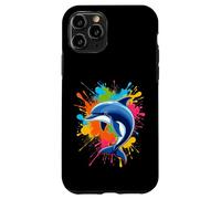 Carcasa para iPhone 11 Pro Splash Art Dolphin Design Hermosos Amantes de los Delfines