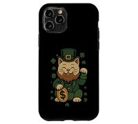 Carcasa para iPhone 11 Pro St Patrick's Day Cat Statue Lucky Clover Charm Adult Kids
