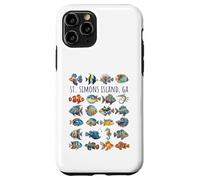 Carcasa para iPhone 11 Pro St Simons Island GA - Diseño de Peces Coloridos