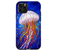 Carcasa para iPhone 11 Pro Stained Glass Jellyfish Mosaic Art Ocean Creature