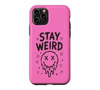 Carcasa para iPhone 11 Pro Stay Weird Creepy Smile Humor gótico Estética Espeluznante