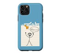 Carcasa para iPhone 11 Pro Stick Figure Under A Tack Funny Stick Hombre Oficina Regalo