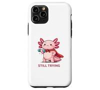 Carcasa para iPhone 11 Pro Still Trying | Cute Superhero Axolotl Gym Motivación