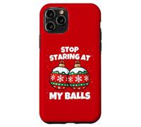 Carcasa para iPhone 11 Pro Stop Staring at My Balls Funny Christmas Party Adult Humor
