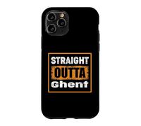 Carcasa para iPhone 11 Pro Straight Outta Ghent Bélgica Retro Envejecido Vintage Humor