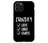 Carcasa para iPhone 11 Pro Sunday Coffee Iglesia Cowboys Divertido Regalo del Día de la Madre para Mamás