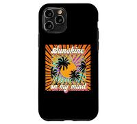Carcasa para iPhone 11 Pro Sunshine On My Mind - Palmera de Verano Retro para Playa de los años 70
