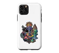 Carcasa para iPhone 11 Pro Surrealista Cosmic Peacock Sun Eye Mushroom Skull Pyramid Art
