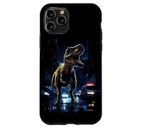 Carcasa para iPhone 11 Pro T-Rex Dinosaur Roaring City at Night Graphic Design Japanese