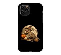 Carcasa para iPhone 11 Pro T-Rex Dinosaurio Dinosaurio Bruja Sombrero Jack O Lantern Moon Escoba