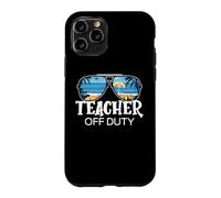 Carcasa para iPhone 11 Pro Teacher Off Duty Gafas de Sol Palm Tree Beach Sunset