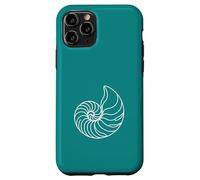 Carcasa para iPhone 11 Pro Teal Minimalista Nautilus Shell Line Art Ocean