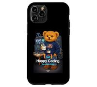 Carcasa para iPhone 11 Pro Teddy Bear Happy Coding, Just a Boy Who Loves Coding
