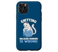 Carcasa para iPhone 11 Pro Tejer Porque asesinar está Mal, Divertido Amante de los Gatos tejiendo