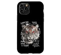 Carcasa para iPhone 11 Pro Tigre Ojos Rojos Mirada Furiosa Estilo Callejero Vibraciones