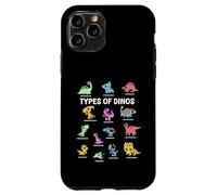 Carcasa para iPhone 11 Pro Tipos de Dinosaurios Chibi Kawaii Dino Especies Niños