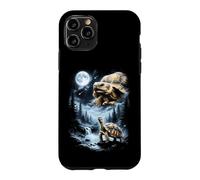 Carcasa para iPhone 11 Pro Tortuga Sulcata Aullando a la Luna 90's Retro