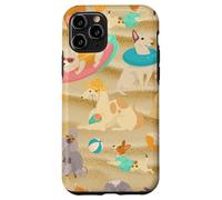 Carcasa para iPhone 11 Pro Tropical Summer Sandy Beach Dogs Cute Caniche Chihuahua Puppy