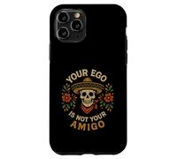 Carcasa para iPhone 11 Pro Tu Ego no es tu Amigo Sombrero Calavera Arte Popular