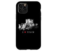 Carcasa para iPhone 11 Pro Tulum Sitio Maya México Ruinas Vintage Caribe Riviera Maya