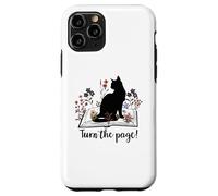 Carcasa para iPhone 11 Pro Turn The Page Books & Cats Black Cat Women Floral Book Lover