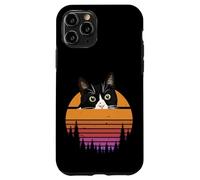 Carcasa para iPhone 11 Pro Tuxedo Cat Retro 70s Sunset Vintage Cat Lover