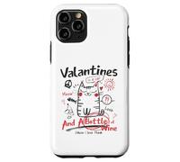 Carcasa para iPhone 11 Pro Valentines Is A Cat and A Bottle of Wine Cause I Love Them