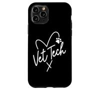 Carcasa para iPhone 11 Pro Vet Tech con Huella de corazón y Pata de Perro Técnico Veterinario